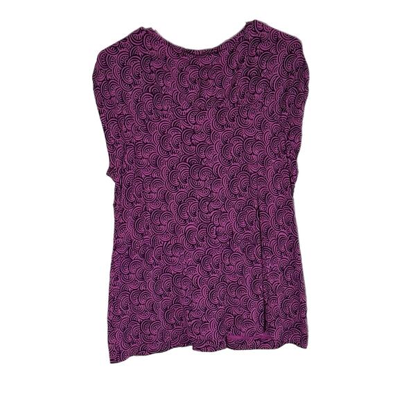 Banana Republic Purple Swirl Patterned Short-Sleeve Top, XL, Pre-owned - Picture 3 of 6